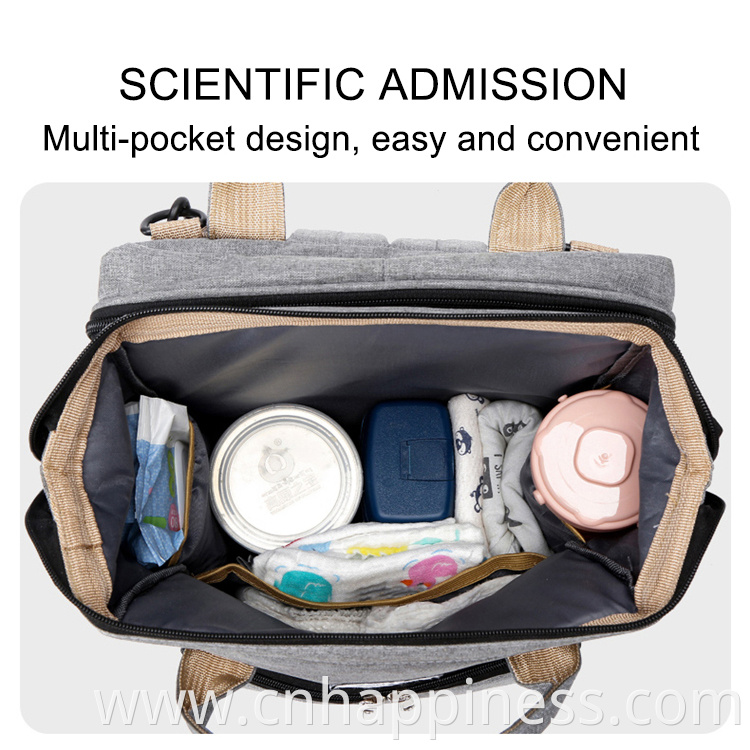 Custom quality hiking travel mami mummy back pack baby backpack diaper bag with changing station